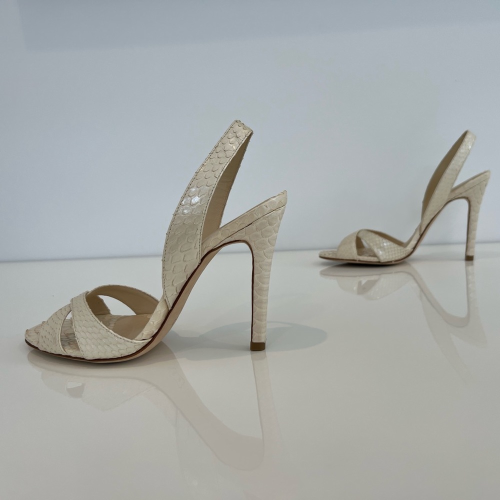 Alexandre Birman Ivory Exotic Python Sandals 7.5 - image 7